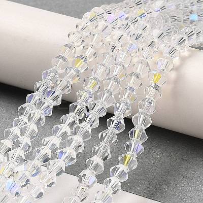 Transparent Electroplate Glass Beads Strands GLAA-F029-3mm-D13-1