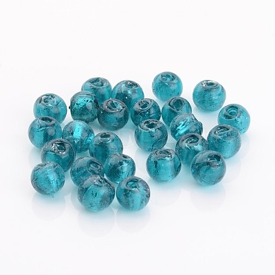 Handmade Silver Foil Glass Beads FOIL-R054-17-1