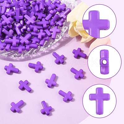 200Pcs Opaque Acrylic Beads SACR-FS0001-39D-1