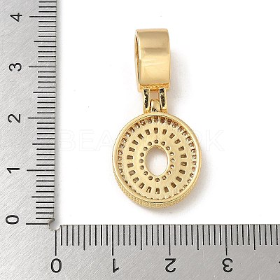 Brass Clear Cubic Zirconia European Dangle Charms LS-KK-R003-01G-00-1