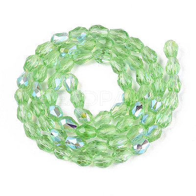 Transparent Electroplate Glass Beads Strands LS-EGLA-N023-6x8mm-A08-1