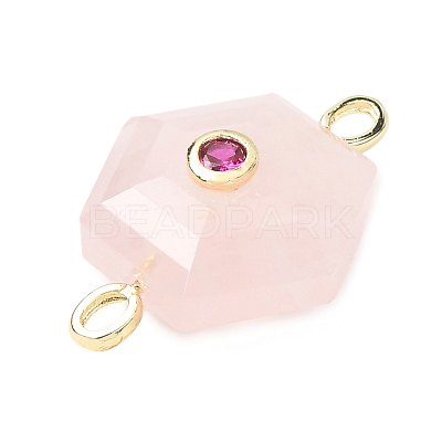 Faceted Natural Rose Quartz Carved Links G-T146-01G-05-1