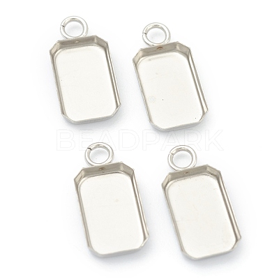 Tarnish Resistant 201 Stainless Steel Pendant Cabochon Settings STAS-H143-31P-1