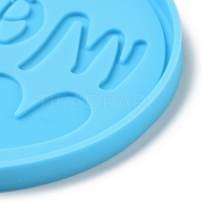 DIY Mother's Day Theme Flat Round Pendant Silicone Molds SIMO-H010-02C-1