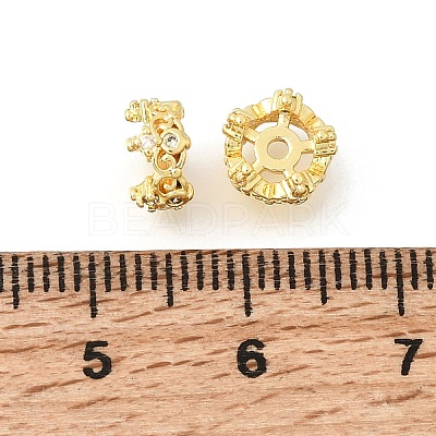 Brass Micro Pave Clear Cubic Zirconia Spacer Beads LS-KK-Z156-08G-02-1