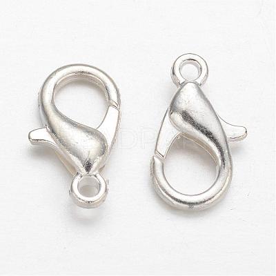 Silver Color Plated Alloy Lobster Claw Clasps X-E102-S-1