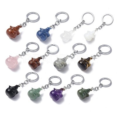 Natural/Synthetic Gemstone Keychains KEYC-P011-04P-1