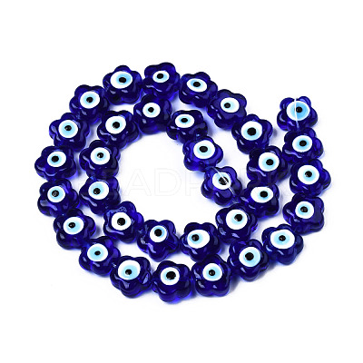Handmade Evil Eye Lampwork Beads Strands LAMP-N029-008-1