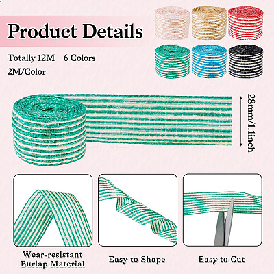12M 6 Colors Burlap Ribbon OCOR-TA0002-50-1