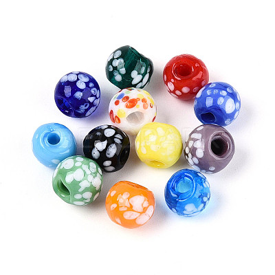 Mixed Styles Glass Enamel Beads Strands GLAA-N061-08-1