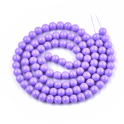 Painted Glass Beads Strands X-DGLA-S071-8mm-B38-1