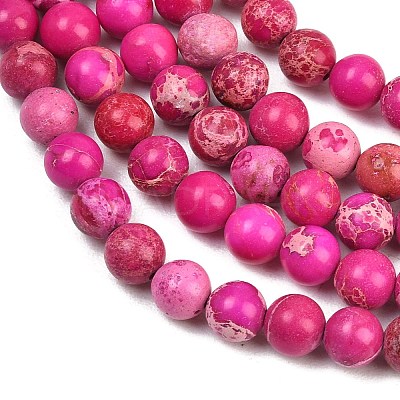 Natural Imperial Jasper Beads Strands G-I122-6mm-17-1