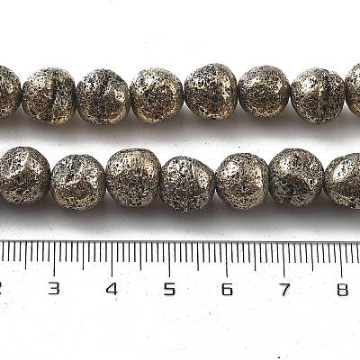 Electroplated Natural Lava Rock Beads Strands G-A251-D01-01J-1