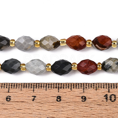 Natural Picture Jasper Beads Strands G-N342-35-8x6-09-1