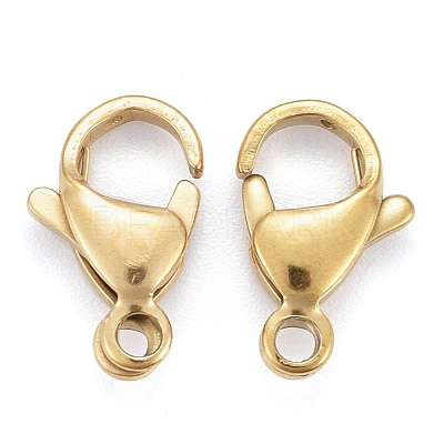 Ion Plating(IP) 304 Stainless Steel Lobster Claw Clasps STAS-H353-E-02G-1