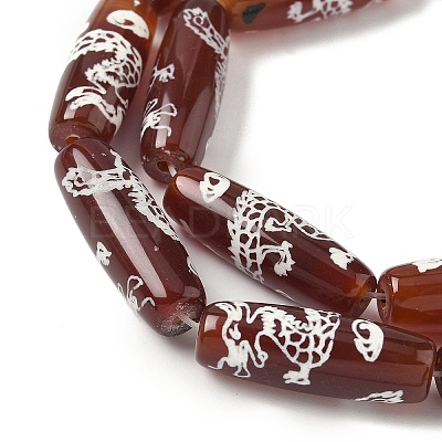 Rice Shape Tibetan Style dZi Beads Strands G-A269-A02-01-1