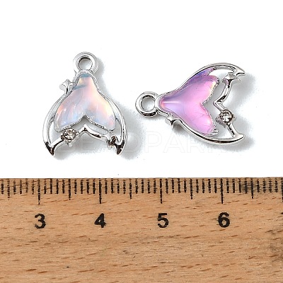 UV Plating Alloy Glass Pendants FIND-K032-17P-1