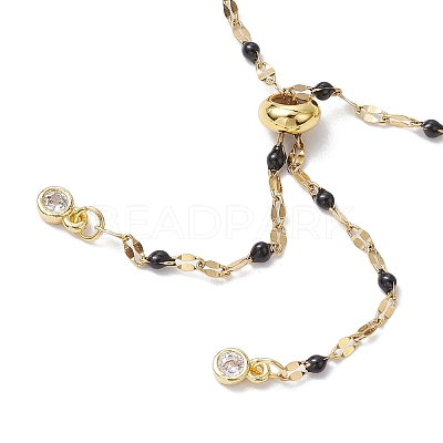 304 Stainless Steel Enamel Dapped Chains Slider Bracelets Making AJEW-JB01293-05-1