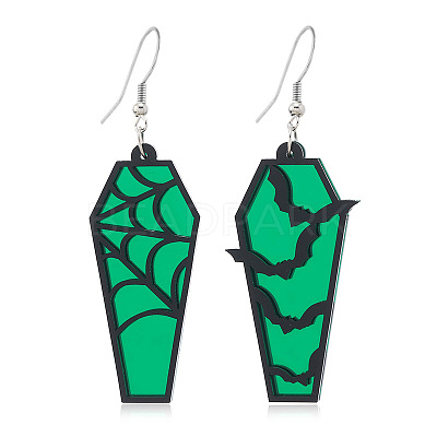 Halloween Coffin Acrylic Dangle Earrings FS-WG35652-05-1