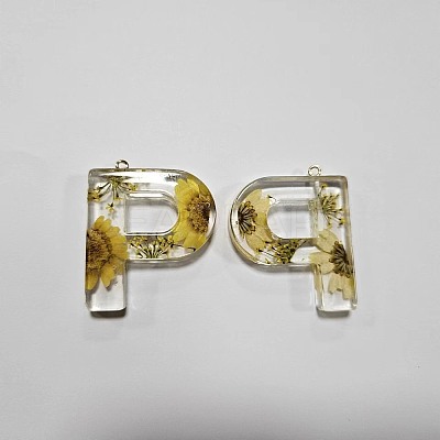 Transparent Epoxy Resin Pendants CRES-YW0002-12P-1