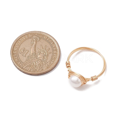 Nuggets Natural Cultured Freshwater Pearl Finger Rings RJEW-JR00697-01-1