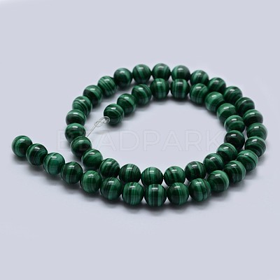 Natural Malachite Beads Strands G-F571-27AA1-8mm-1