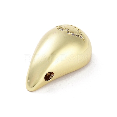 Rack Plating Brass Micro Pave Clear Cubic Zirconia Pendants KK-H474-18G-10-1