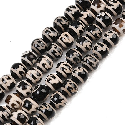 Tibetan Style dZi Beads Strands G-G328-A03-8mm-1