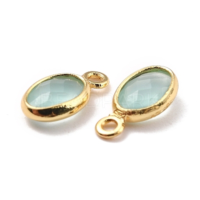 Eco-Friendly Brass with Glass Pendants KK-K268-01M-1