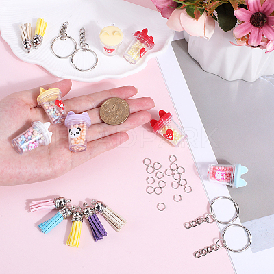 DIY Milk Tea Cup Keychain Making Kit DIY-SC0022-67-1