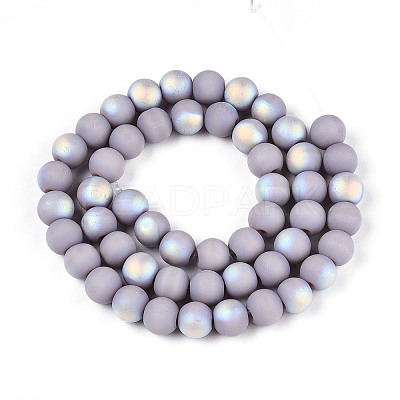 Frosted Opaque Glass Beads Strands LS-GLAA-T032-P8mm-MBB07-1