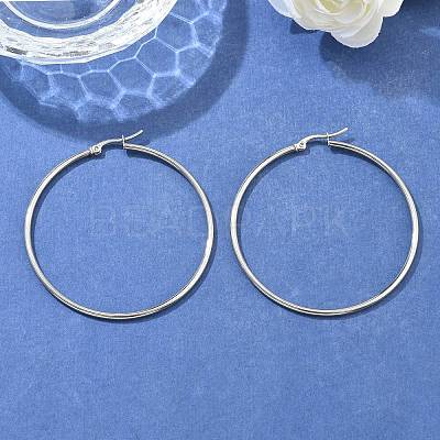 Tarnish Resistant 304 Stainless Steel Big Hoop Earrings X-EJEW-F105-04P-1