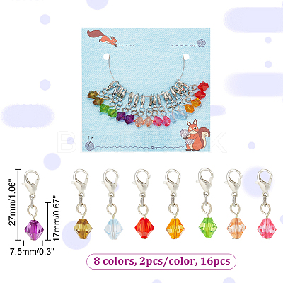 Bicone Pendant Stitch Markers HJEW-AB00489-1