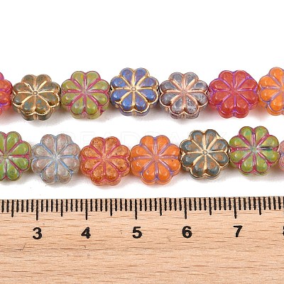 Painted Glass Beads Strands GLAA-F133-07B-1
