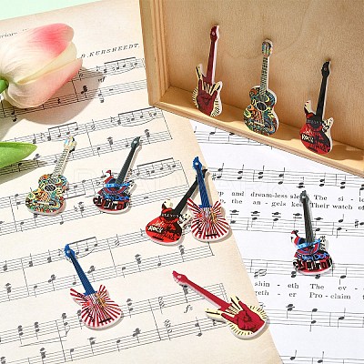 10Pcs 5 Colors Opaque Printed Acrylic Pendants OACR-YW0003-42-1