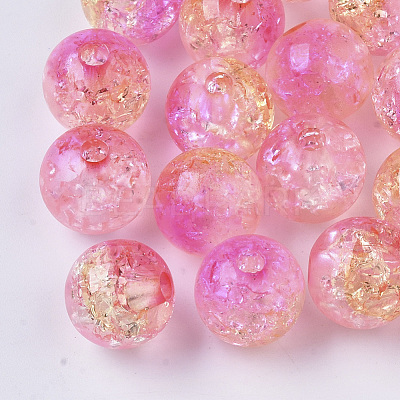 Transparent Crackle Acrylic Beads CACR-N002-07-1