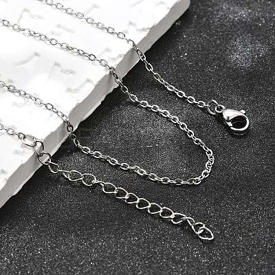 Non-Tarnish 304 Stainless Steel Cable Chain Necklace STAS-T040-PJ204-70-1