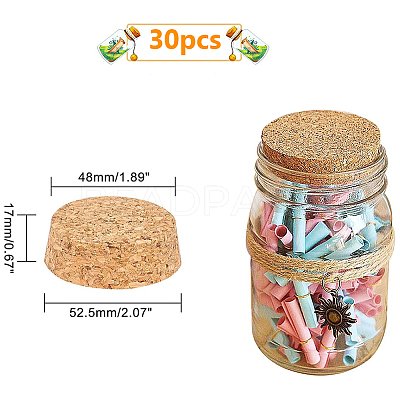 30Pcs Cork Bottle Stoppers AJEW-BC0009-91B-1