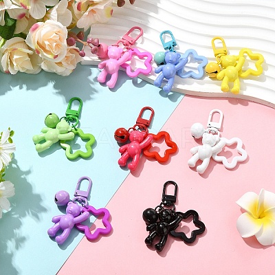 8Pcs 8 Styles Alloy & Acrylic Pendant Decorations HJEW-YW00534-1