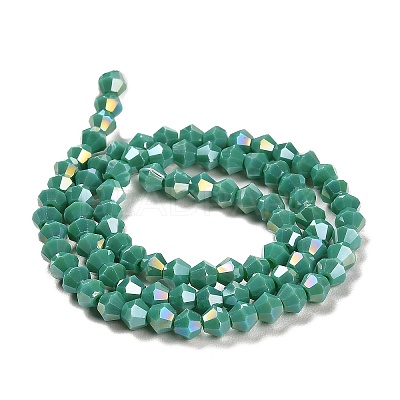 Opaque Solid Color Electroplate Glass Beads Strands EGLA-A039-P4mm-B07-1