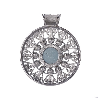 Alloy Glass Rhinestone Big Pendants PALLOY-J336-03B-1