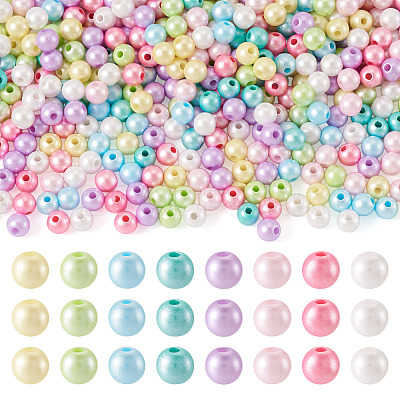 600Pcs Opaque Acrylic Imitation Pearl Beads OACR-TA0004-95B-1