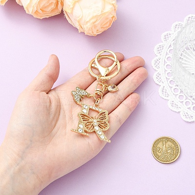Alloy Rhinestone & Iron Keychain KEYC-YW00279-03-1