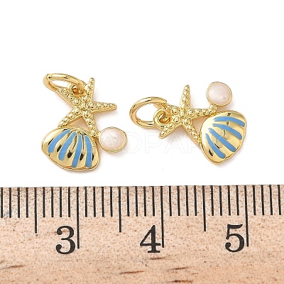 Brass Enamel Pendants KK-P334-32G-1