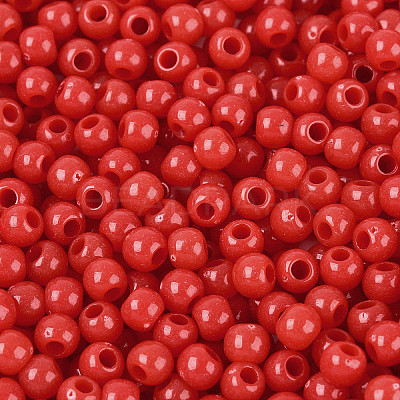 Opaque Acrylic Beads SACR-A007-01A-15-1