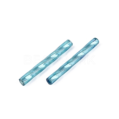 Baking Paint Glass Twist Bugle Beads GLAA-WH0039-11J-1