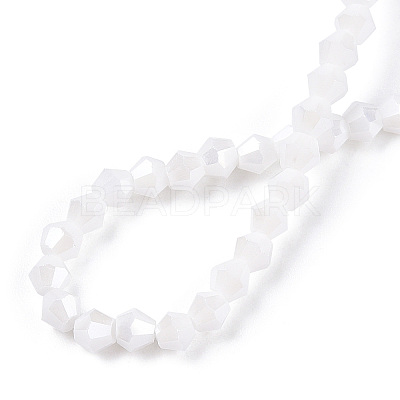 Opaque Solid Color Electroplate Glass Beads Strands EGLA-A039-P2mm-A15-1