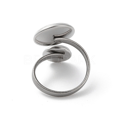 Non-Tarnish 304 Stainless Steel Open Cuff Ring Findings STAS-E124-05H-P-1