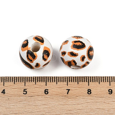 Painted Wood European Beads WOOD-F017-04A-1