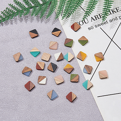 Resin & Wood Cabochons RESI-CJ0001-25-1